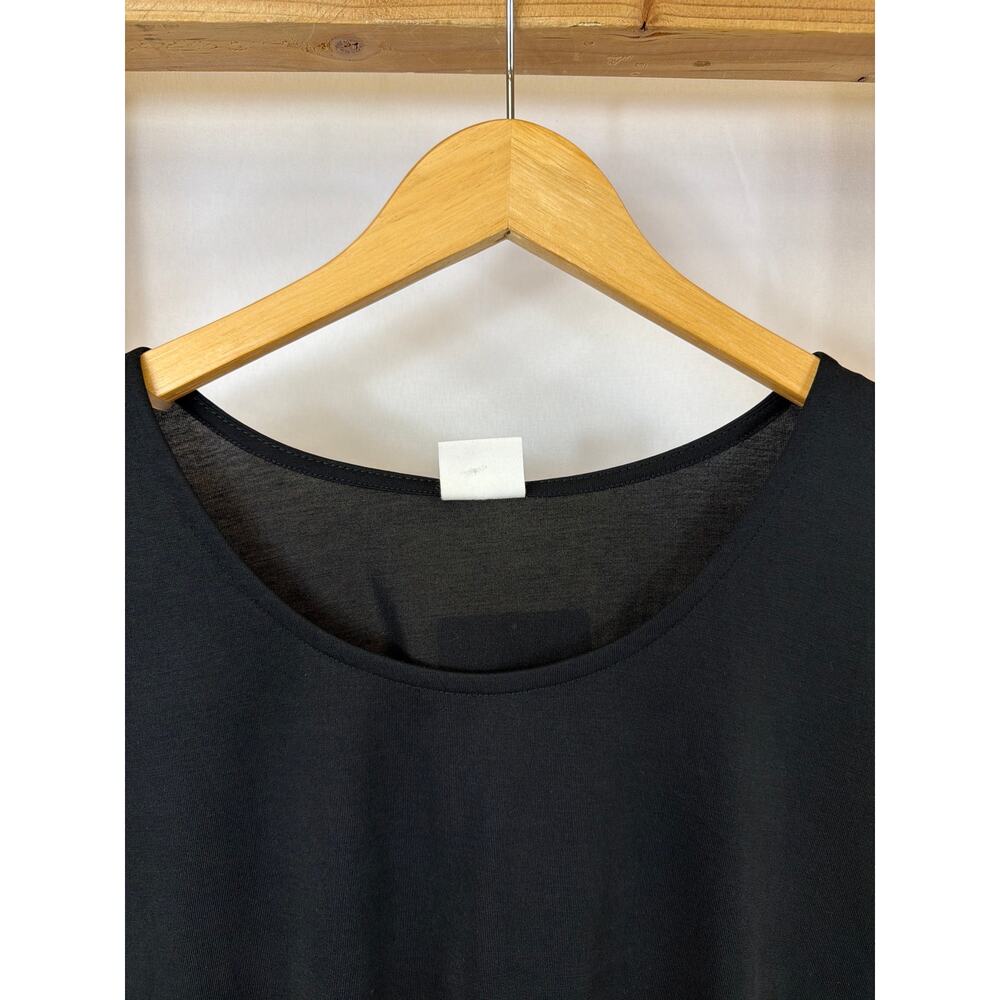 NWT Et Lois USA Made Black Gray Blue Scoop Neck Long Sleeve Tunic Top Size 2X - Picture 2 of 9